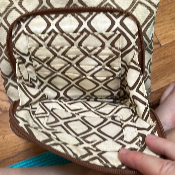 FOSSIL SMALL CROSSBODY CANVAS BAG, lots of compartments - Picture 5 of 8